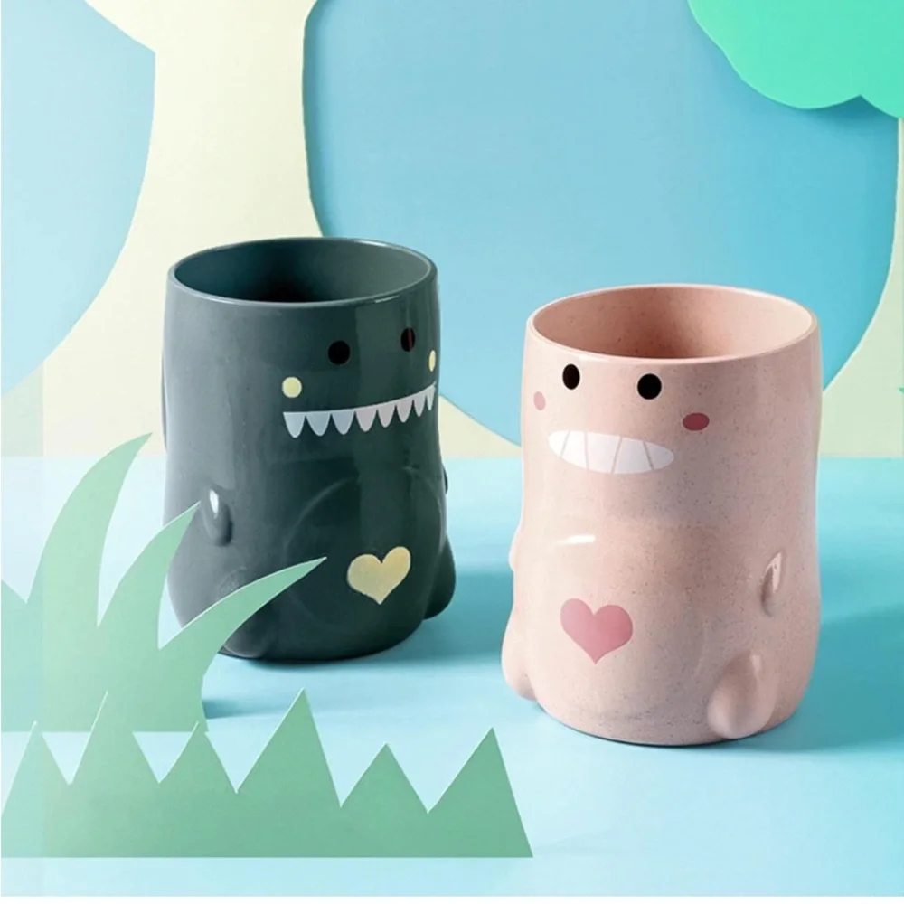 2Cute Dinosaur Toothbrush Holder Set